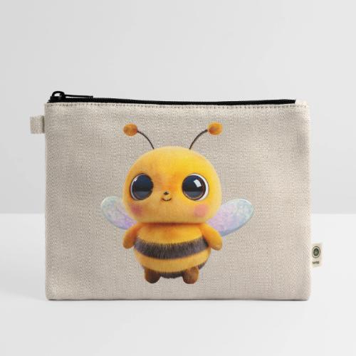 Sweet Cartoon Baby Bee with Innocent Eyes - Hemp Carry All Pouch