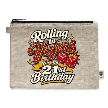 Rolling In Vegas 21st Birthday - Hemp Carry All Pouch - natural - Front