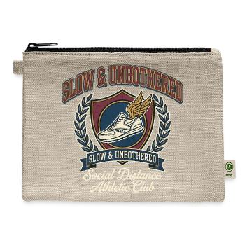 Slow Unbothered Running Club Funny Athletic Vintag - Hemp Carry All Pouch - natural - Front