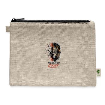 Timekeeper Tiger Split Clock - Hemp Carry All Pouch - natural - Front