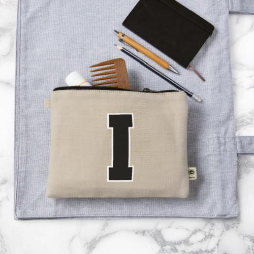 Varsity Letter I Collegiate Monogram - Hemp Carry All Pouch