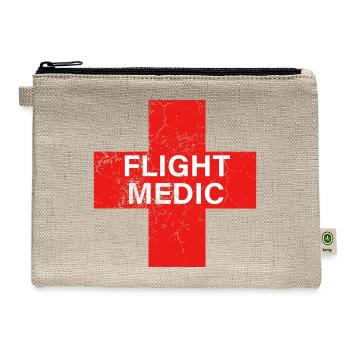 U.S. Flight Paramedic USA Helicopter Paramedics - Hemp Carry All Pouch - natural - Front