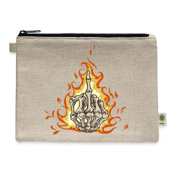 Burning middle finger - Hemp Carry All Pouch - natural - Front
