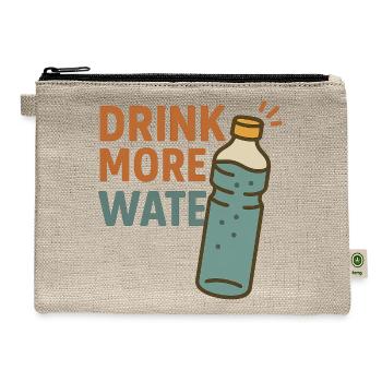 Drink More Water Bottle Illustration - Hemp Carry All Pouch - natural - Front