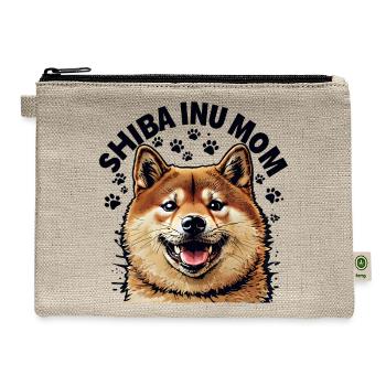 Shiba Inu Mom – Cute Gift for Dog Lovers - Hemp Carry All Pouch - natural - Front