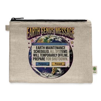 Earth Shutdown Message Retro PC - Hemp Carry All Pouch - natural - Front