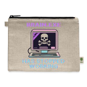 Neon Retro Skull Computer - Hemp Carry All Pouch - natural - Front