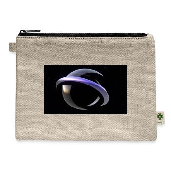 Sterling Psychic Medium Blue Black 3D Logo Screen - Hemp Carry All Pouch - natural - Front