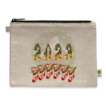 Merry Christmas dancing with Santa Claus - Hemp Carry All Pouch - natural - Front