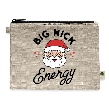 Big Nick Energy Funny Naughty Santa Christmas Pun - Hemp Carry All Pouch - natural - Front
