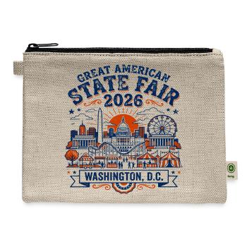 Washington DC State Fair Year Twenty Twenty Six - Hemp Carry All Pouch - natural - Front