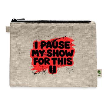 Pause My Show Splash Tee - Hemp Carry All Pouch - natural - Front