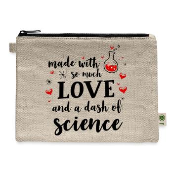 Made_with_so_much_LOVE_and_a_dash_of_Science- - Hemp Carry All Pouch - natural - Front