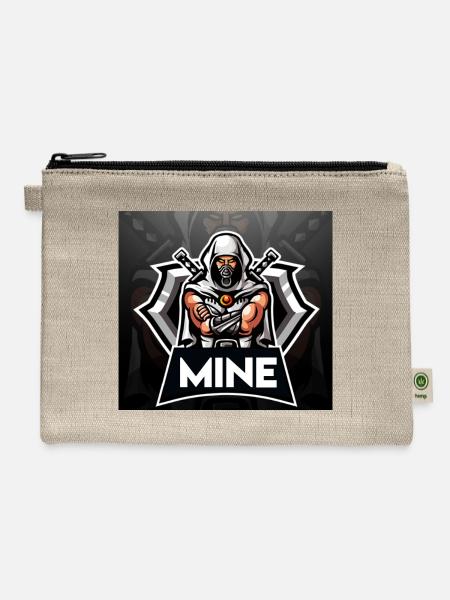 Mine Warrior Hooded Raider - Hemp Carry All Pouch - natural