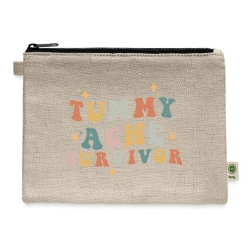 Tummy Ache Survivor Retro Vintage - Hemp Carry All Pouch - natural - Front