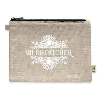 911 dispatcher, split flower frame - Hemp Carry All Pouch - natural - Front