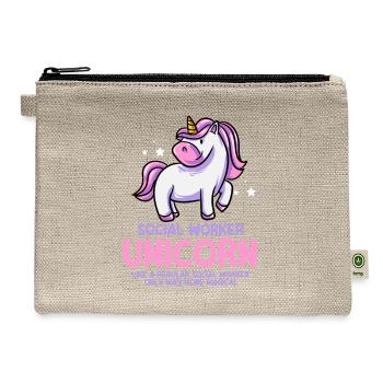 Social Worker Unicorn Social Educator Caregiver - Hemp Carry All Pouch - natural - Front