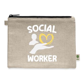 Social Worker Social Educator Caregiver School - Hemp Carry All Pouch - natural - Front