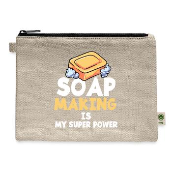 Soap Making Superpower Hygiene Washing Soap Clean - Hemp Carry All Pouch - natural - Front
