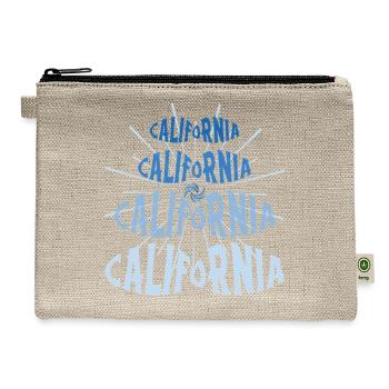 California West Coast Golden State Blue Graphic - Hemp Carry All Pouch - natural - Front