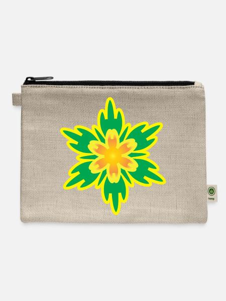Floral design - Hemp Carry All Pouch - natural