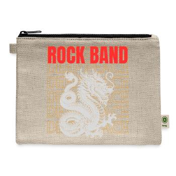 Dragon Rock Band Peace Artwork - Hemp Carry All Pouch - natural - Front