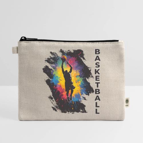 High Energy Basketball Paint Splatter Art - Hemp Carry All Pouch