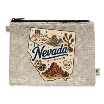 Nevada Silver State Vintage Las Vegas Sticker - Hemp Carry All Pouch - natural - Front