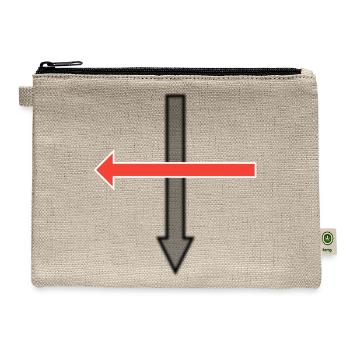 Leftward Red Arrow Graphic - Hemp Carry All Pouch - natural - Front