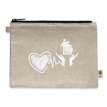 Social Worker Heartbeat Social Educator Caregiver - Hemp Carry All Pouch - natural - Front