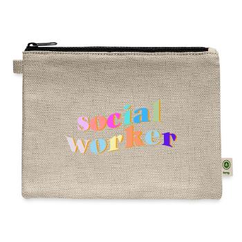 Social Worker Social Educator Caregiver School - Hemp Carry All Pouch - natural - Front