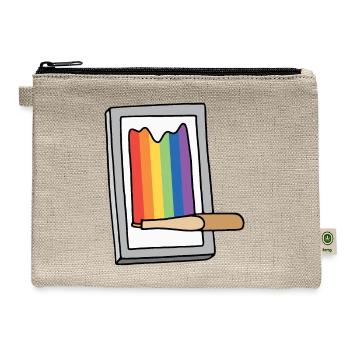 Rainbow Screenprinting Screen - Hemp Carry All Pouch - natural - Front