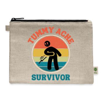Tummy Ache Survivor - Hemp Carry All Pouch - natural - Front