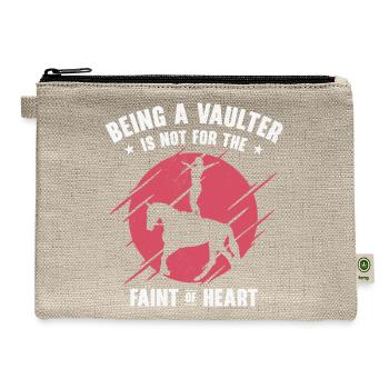 Equestrian Horse Vaulting Vaulter Horseback Riding - Hemp Carry All Pouch - natural - Front