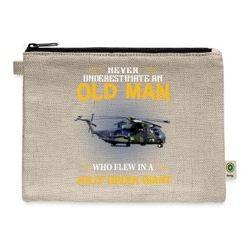 Old Man Hero: Jolly Green Helicopter - Hemp Carry All Pouch - natural - Front