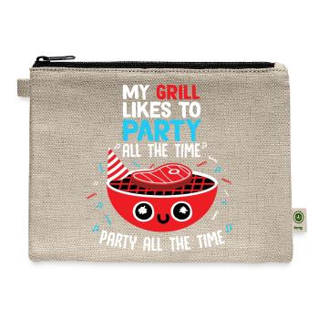 My Grill Likes To Party All The Time - Hemp Carry All Pouch - natural - Front