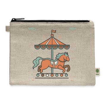 Carousel Horse Design - Hemp Carry All Pouch - natural - Front