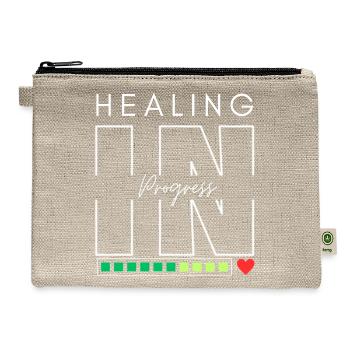 Healing in Progress – Energy Loading - Hemp Carry All Pouch - natural - Front