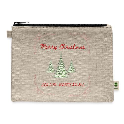 Beautiful Green Christmas Tree Graphic - Hemp Carry All Pouch