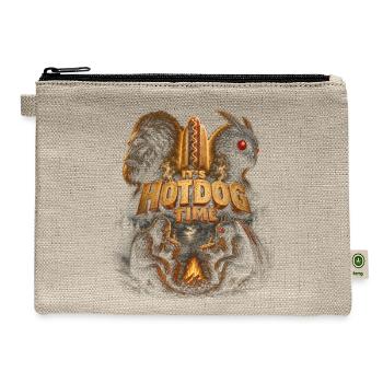 Funny  Mothman and Bigfoot Hot Dog Shirt - Hemp Carry All Pouch - natural - Front
