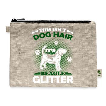 Beagle Glitter: This Isn't Dog Hair - Hemp Carry All Pouch - natural - Front