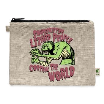 Shapeshifting Lizard People Graphic - Hemp Carry All Pouch - natural - Front