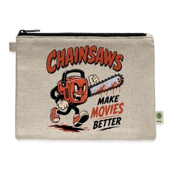 Chainsaws Make Movies Better - Hemp Carry All Pouch - natural - Front