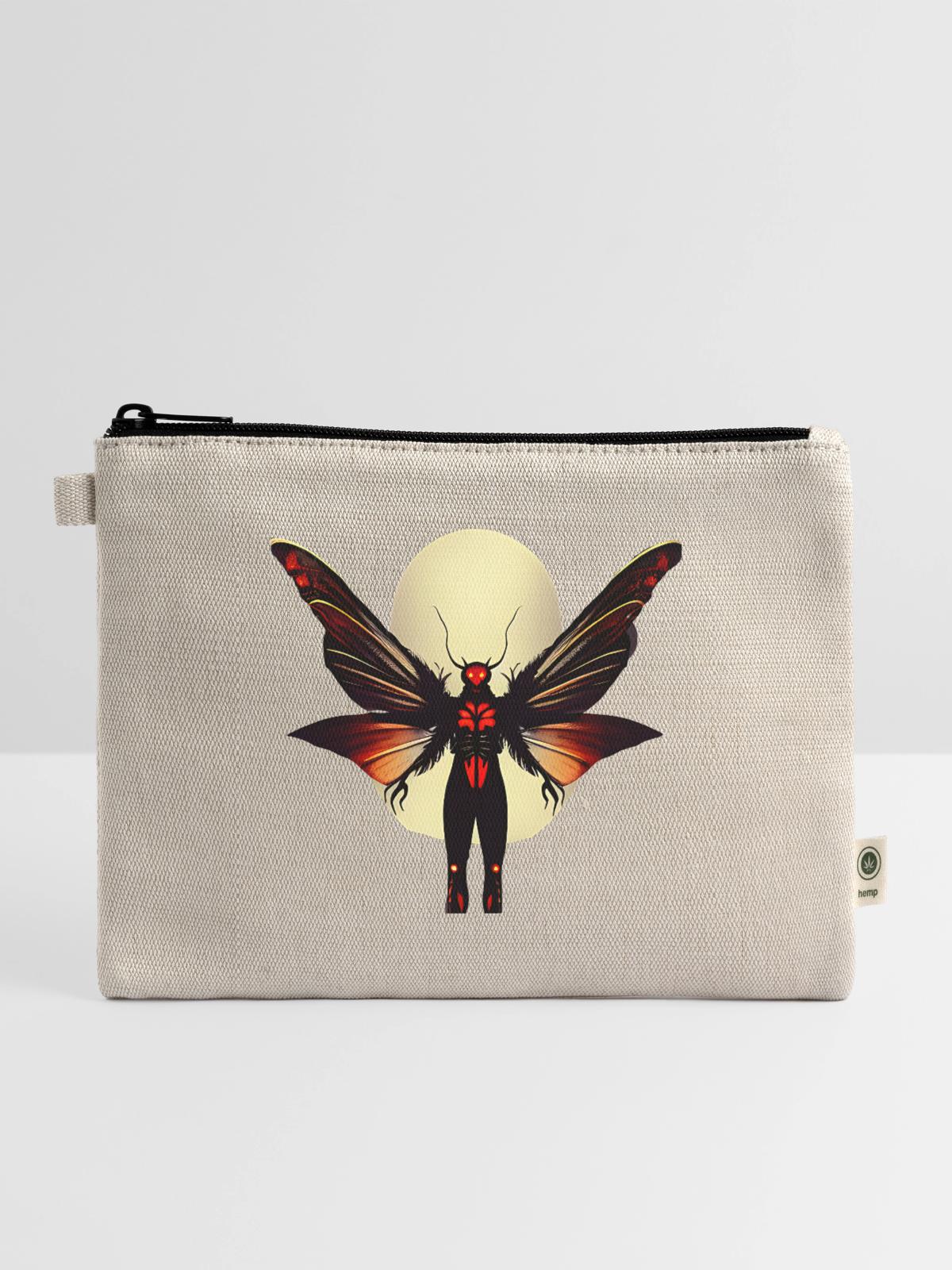 Red-eyed Mothman - Hemp Carry All Pouch - natural - Front