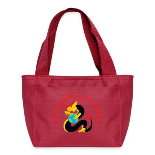 Kindness Dragon with Earth - Red - Recycled Insulated Lunch Bag
