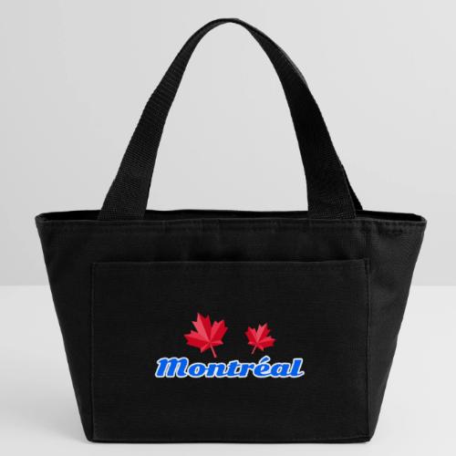Montréal with two red maple leaves - Recycled Insulated Lunch Bag