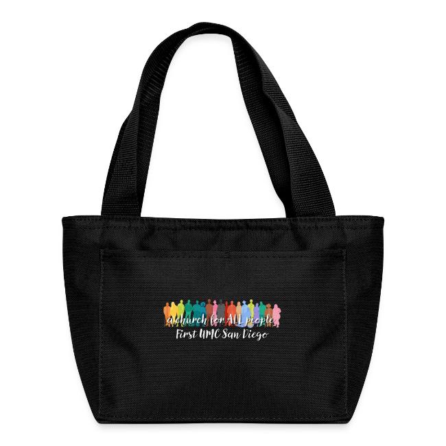a church for all people - with colorful graphic