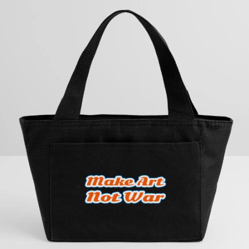 Make Art Not War — Peaceful Creativity Script - Recycled Insulated Lunch Bag