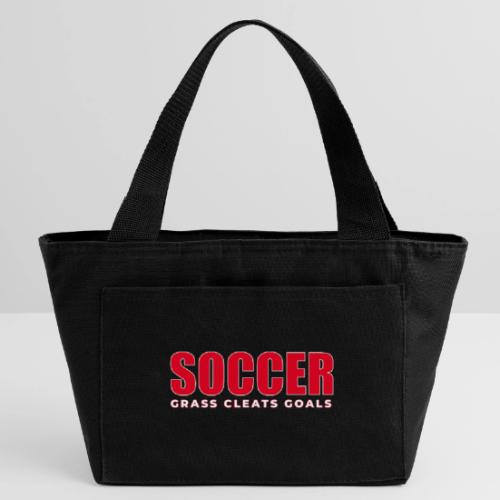 Soccer Grass Cleats Goals Typography Design - Recycled Insulated Lunch Bag