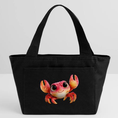 Cheerful Red Baby Crab Character - Recycled Insulated Lunch Bag